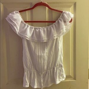 White off-shoulder top